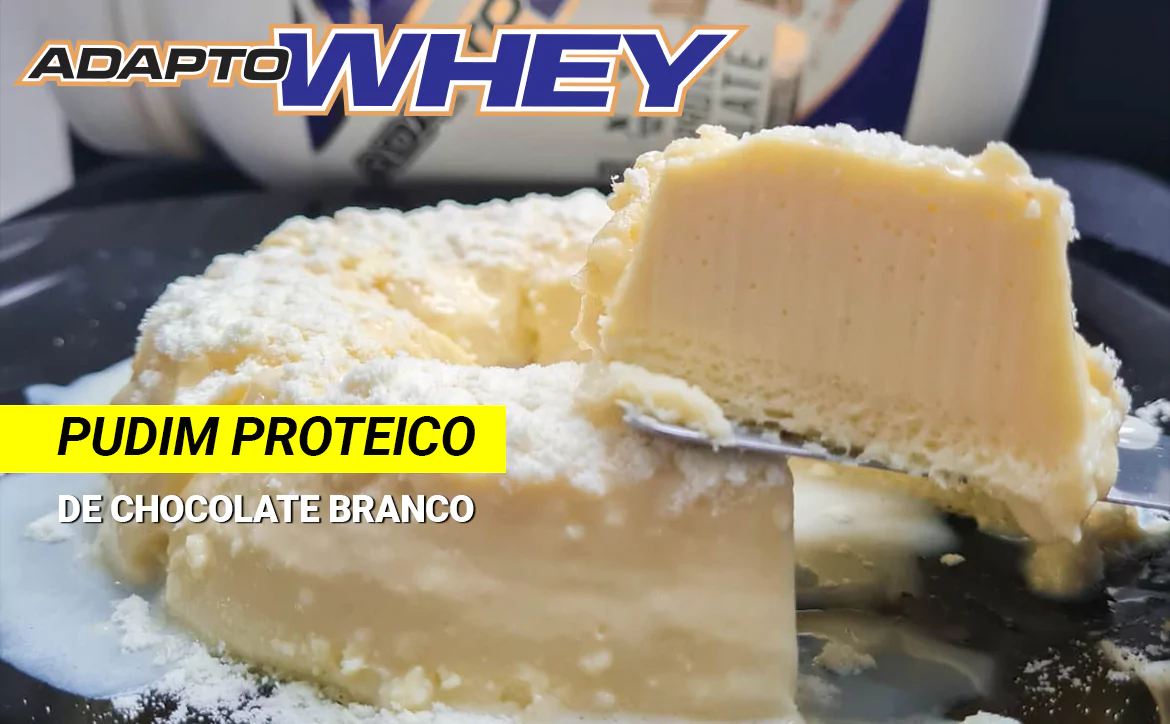 Pudim proteico de chocolate branco com Adapto Whey