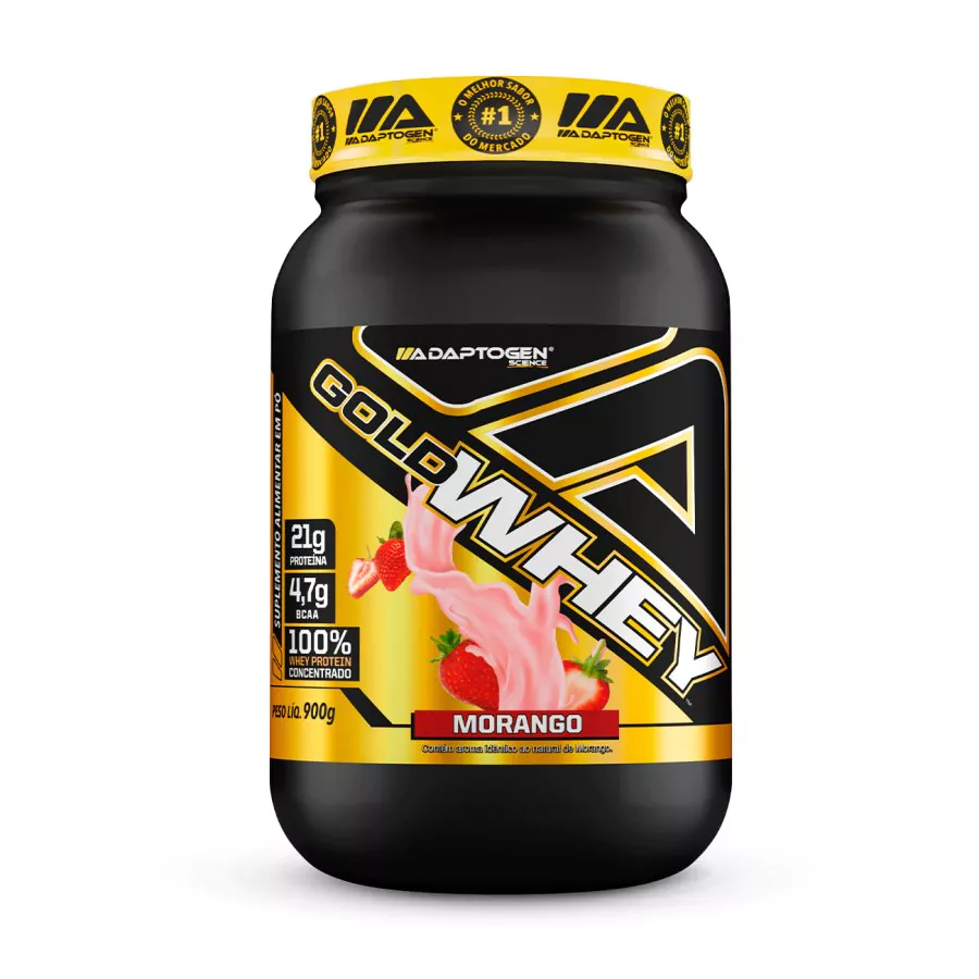 Gold Whey Pote Morango 900G