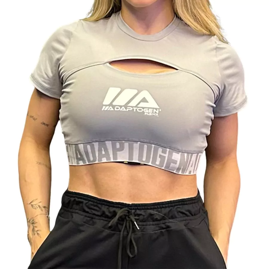 Cropped Adaptogen Elastic Cinza