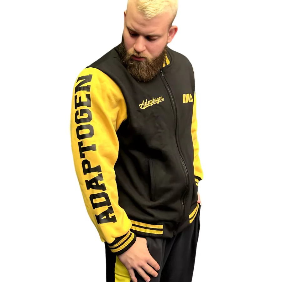 Blusa Moletom College Preto e Amarelo