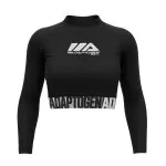 Cropped Adaptogen Elastic Manga Longa Preto