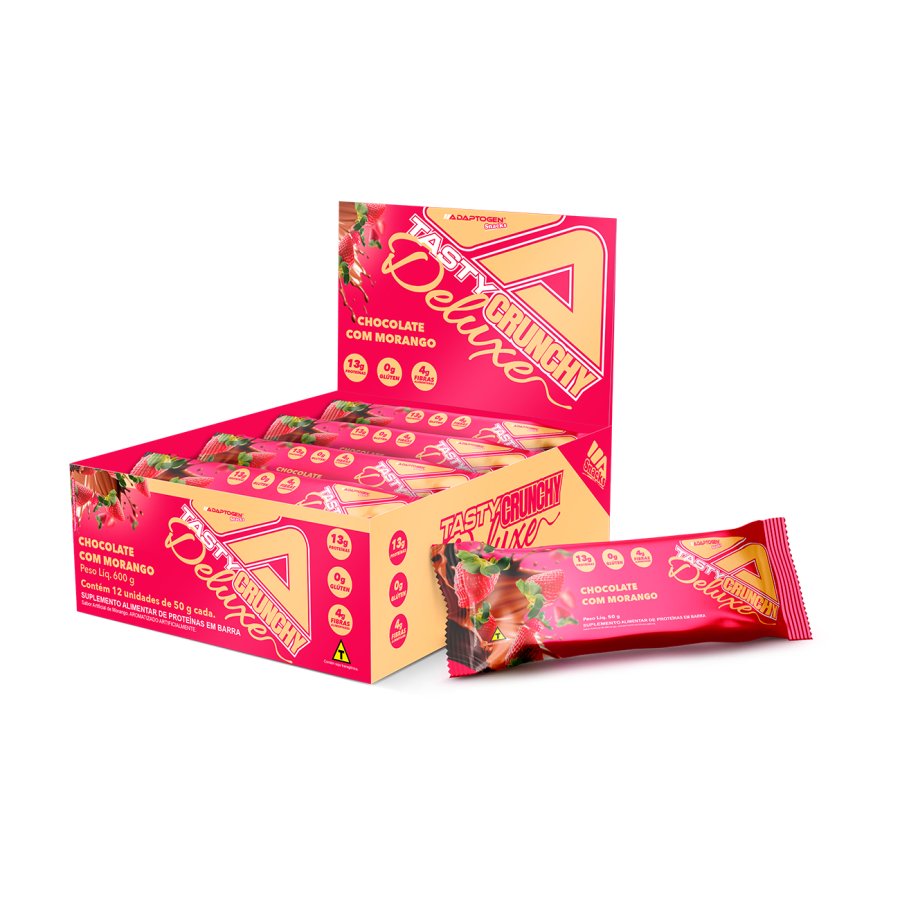 Tasty Crunchy Deluxe Chocolate com Morango 50G CX12