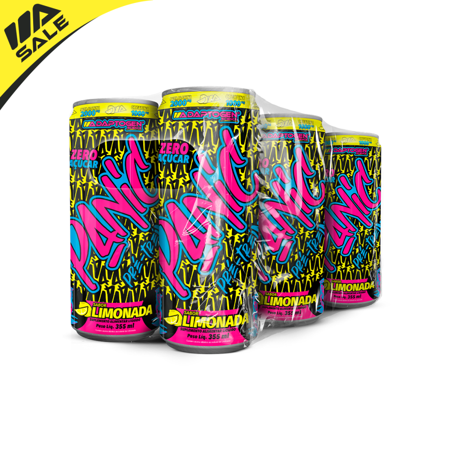 Panic Pré Treino Drink Limonada 355ML Pack com 6