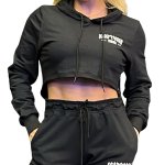 Blusa Moletom Cropped Heavy Preto