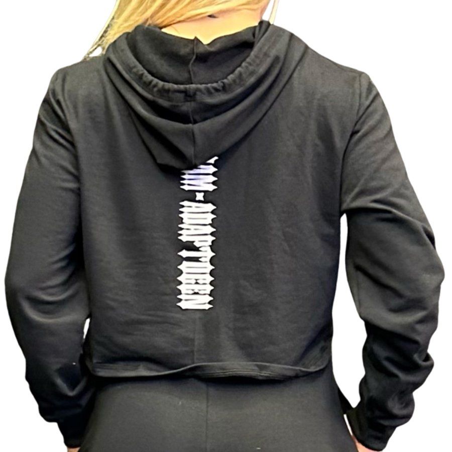 Blusa Moletom Cropped Heavy Preto