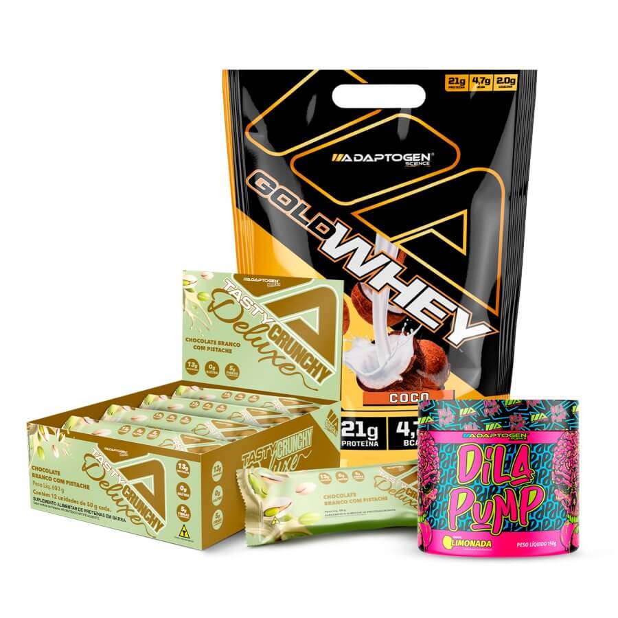 Combo Gold Whey Bag + Tasty Crunchy + Dila Pump 150g