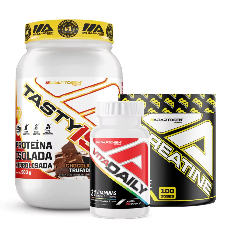 Combo Tasty Iso 900g + Vita Daily + Creatina Platinum 300g