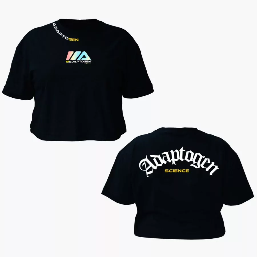 Cropped Oversized Holográfico Preto