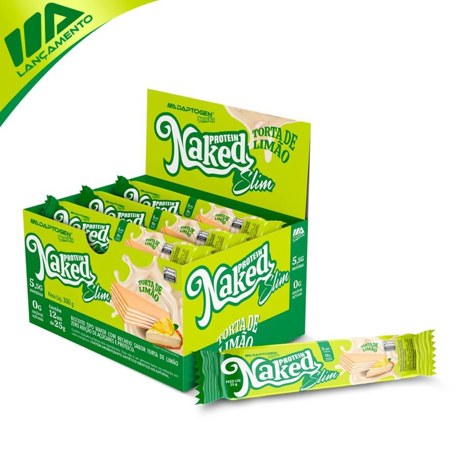 Naked Protein Slim Torta de Limão Cx com 12 unidades de 25g