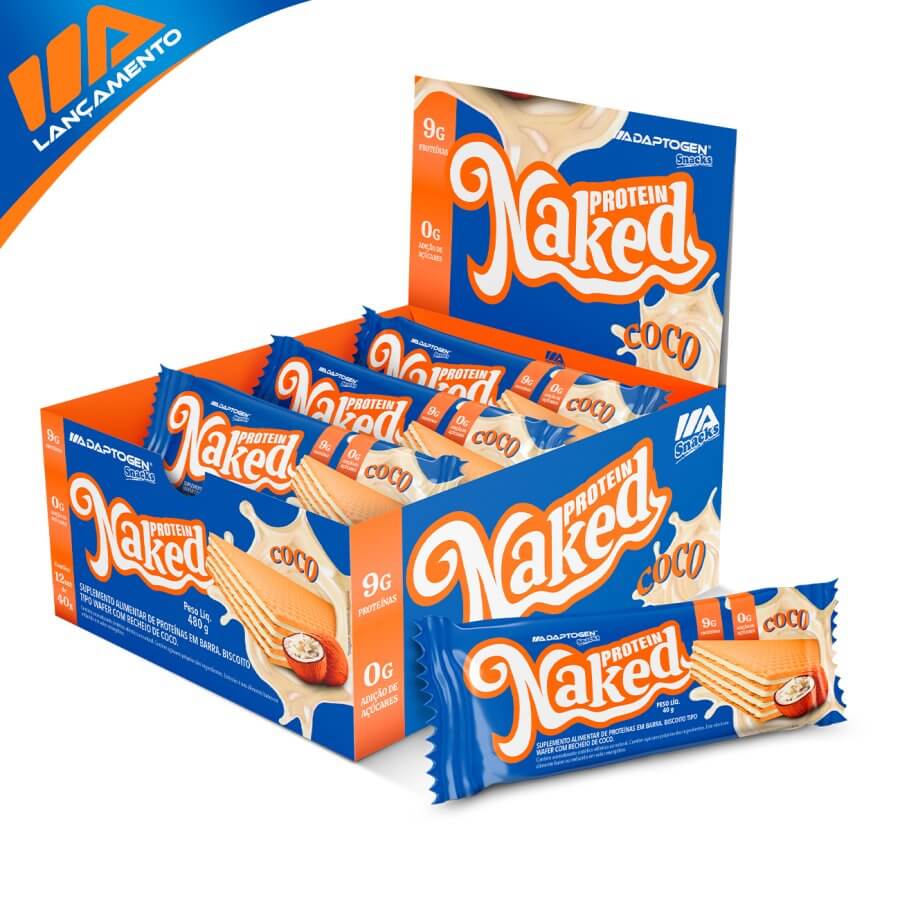 Naked Protein Coco Cx com 12 unidades de 40g
