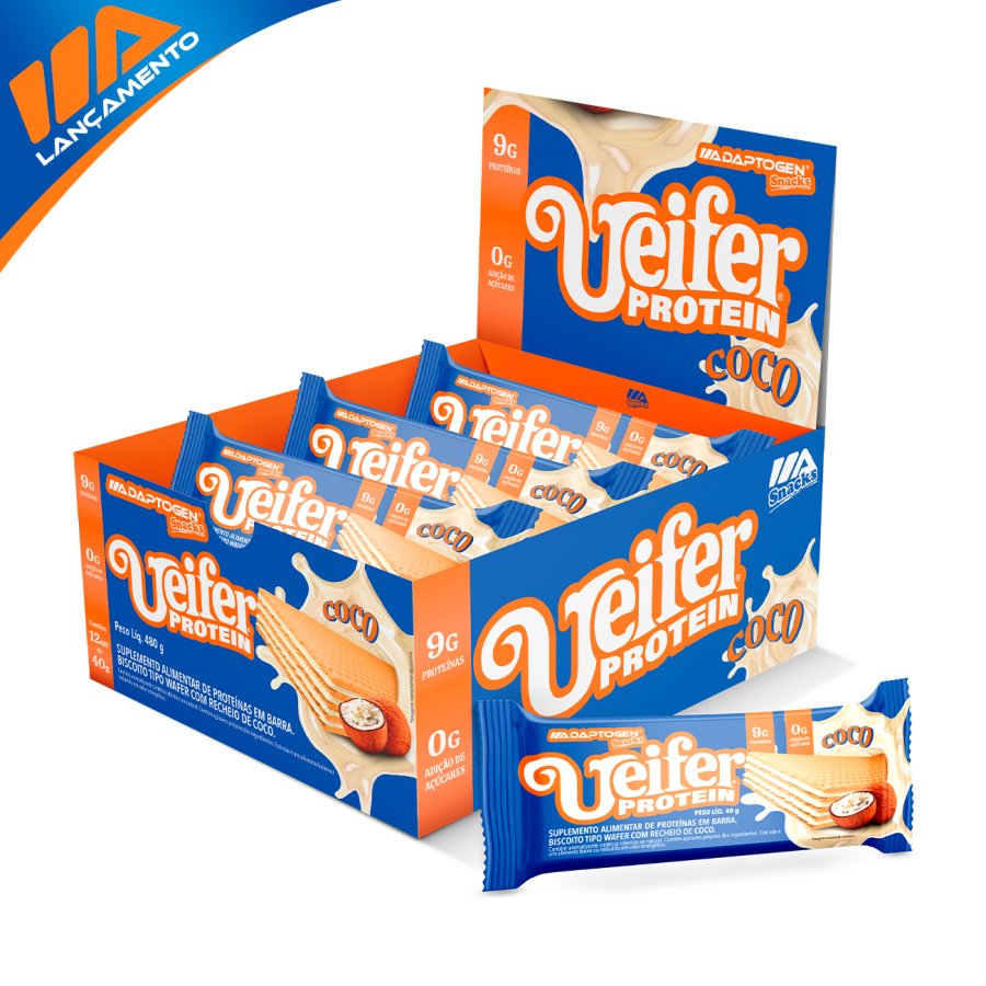 Ueifer Protein Coco Cx com 12 unidades de 40g Ueifer Protein Coco Cx com 12 unidades de 40g