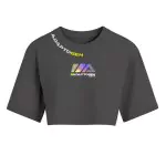 Cropped Oversized Cinza Chumbo Holográfica