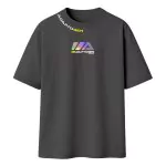 Camiseta Oversized Masculina Cinza Chumbo Holográfica