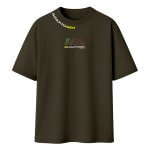 Camiseta Oversized Masculina Marrom Holográfica Prata