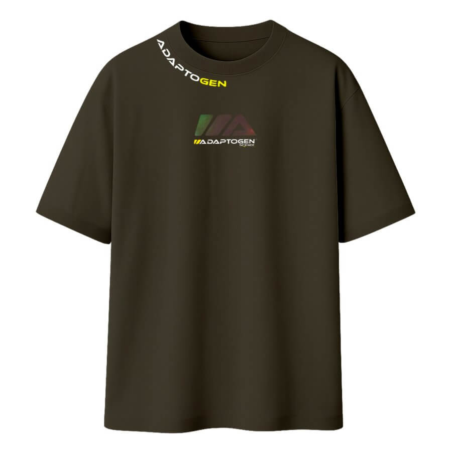 Camiseta Oversized Masculina Marrom Holográfica Prata