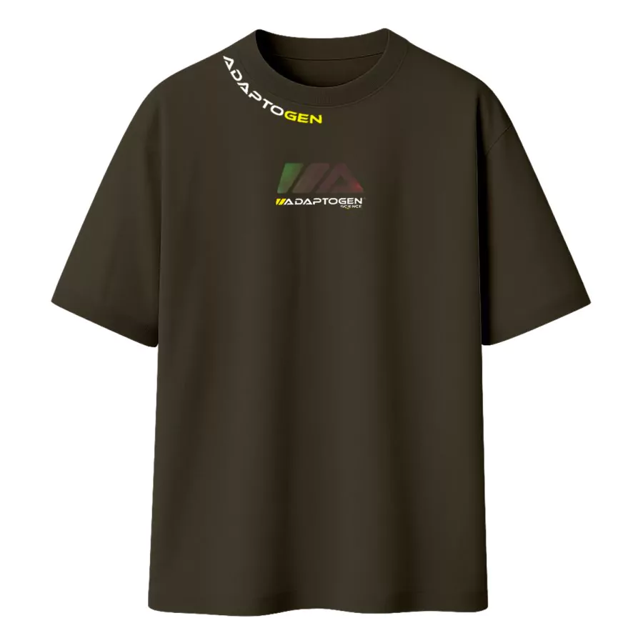 Camiseta Oversized Masculina Marrom Holográfica Prata