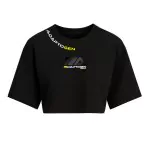 Cropped Oversized Preto Holográfica Preta