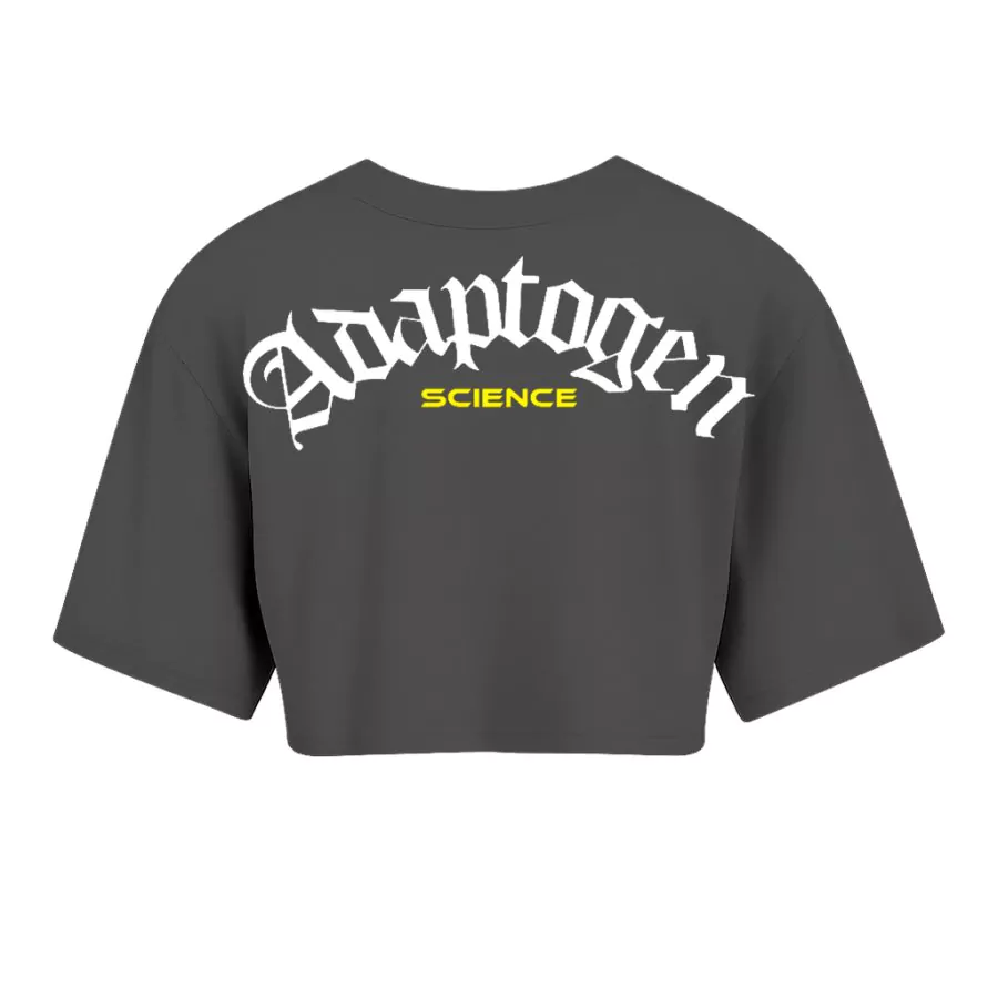 Cropped Oversized Cinza Chumbo Holográfica