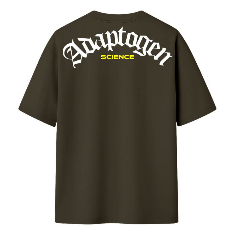 Camiseta Oversized Masculina Marrom Holográfica Prata