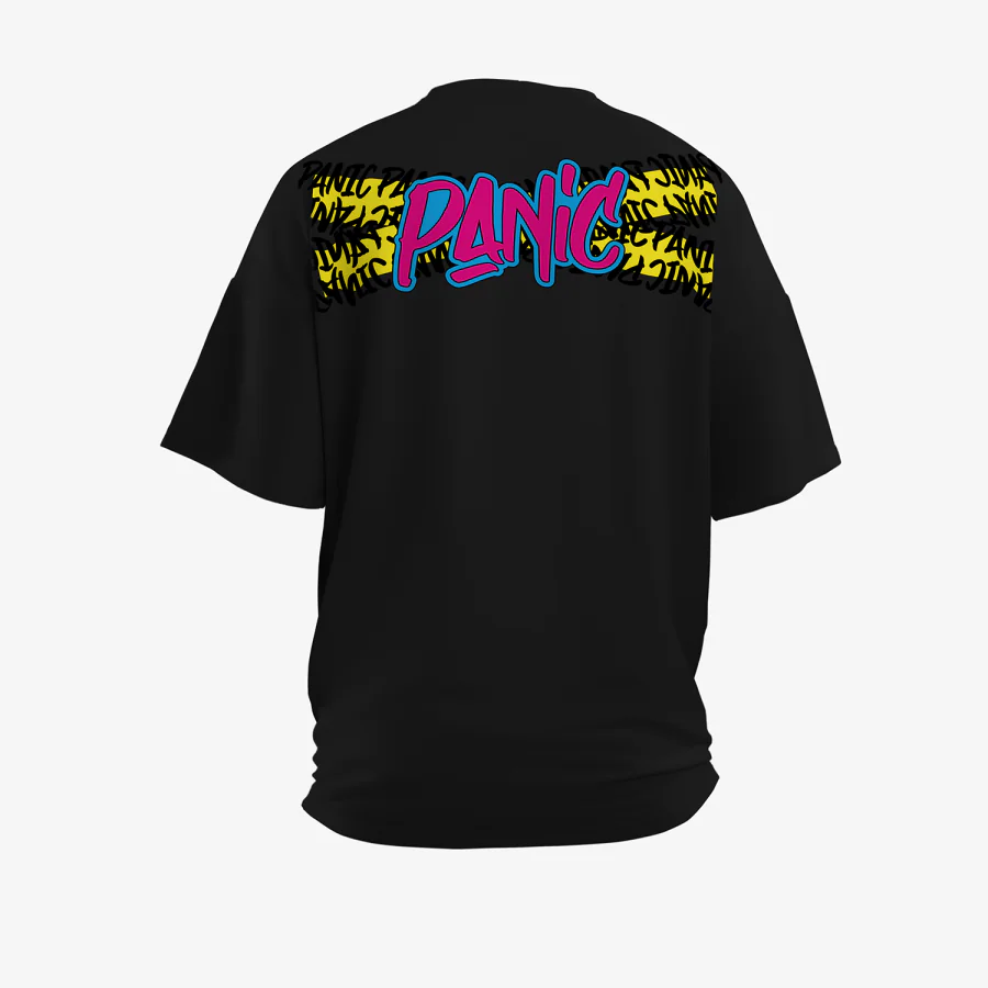 Camiseta Adaptogen Oversized Panic Preta