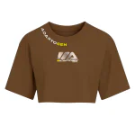 Cropped Oversized Holográfico Marrom