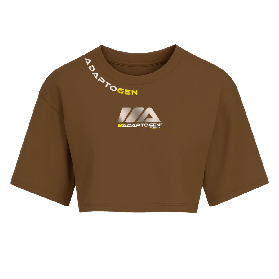 Cropped Oversized Holográfico Marrom