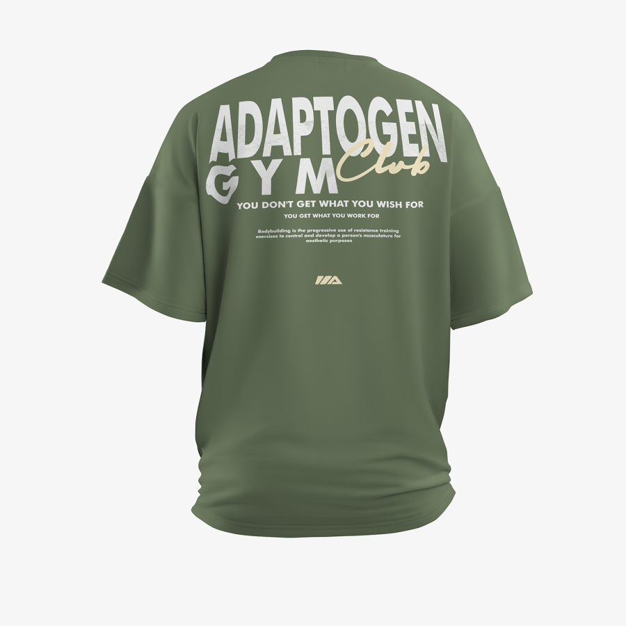 Camiseta Adaptogen Oversized Gym Club Verde Militar