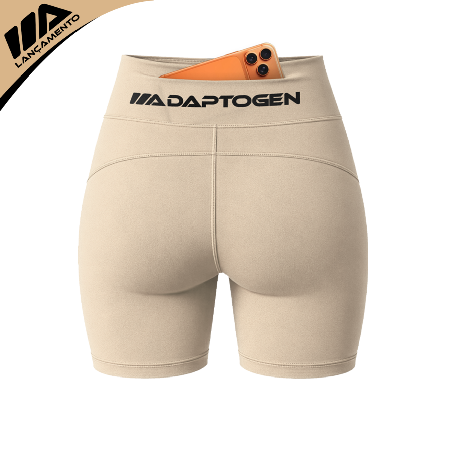 Short Mocha Feminino Adaptogen Poliamida com Bolso Atrás