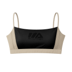 Top Alça Fina Mocha Mesclado com Preto