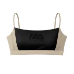 Top Alça Fina Mocha Mesclado com Preto