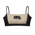 Top Alça Fina Preto Mesclado com Mocha