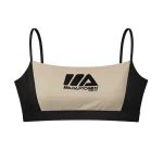 Top Alça Fina Preto Mesclado com Mocha