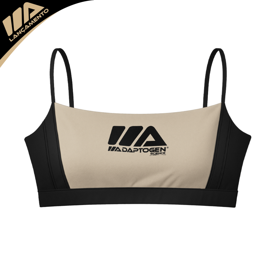 Top Alça Fina Preto Mesclado com Mocha