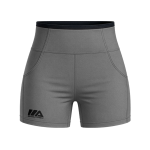 Short Feminino Cinza com Cós Preto