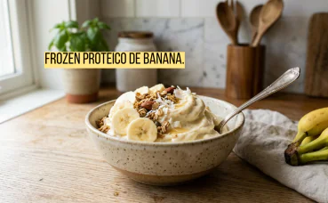 Receita: Frozen iogurte de banana e mel (High Protein)